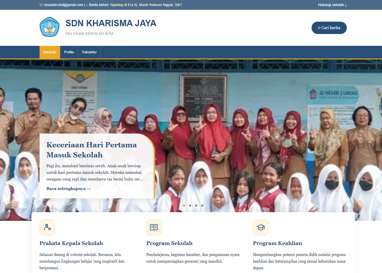 Screenshot tema Edu Sekolah